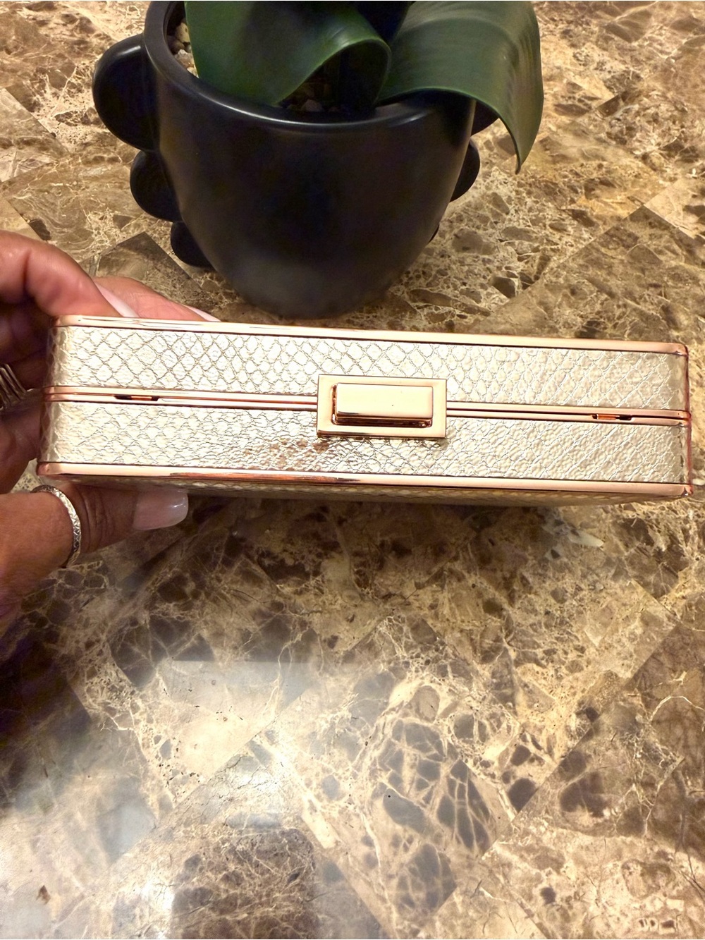 Michael Kors Pearl Medium Box Clutch/Crossbody - Picture 8 of 16